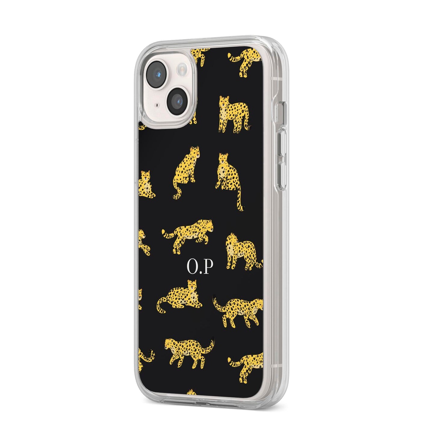 Prowling Leopard iPhone 14 Plus Clear Tough Case Starlight Angled Image