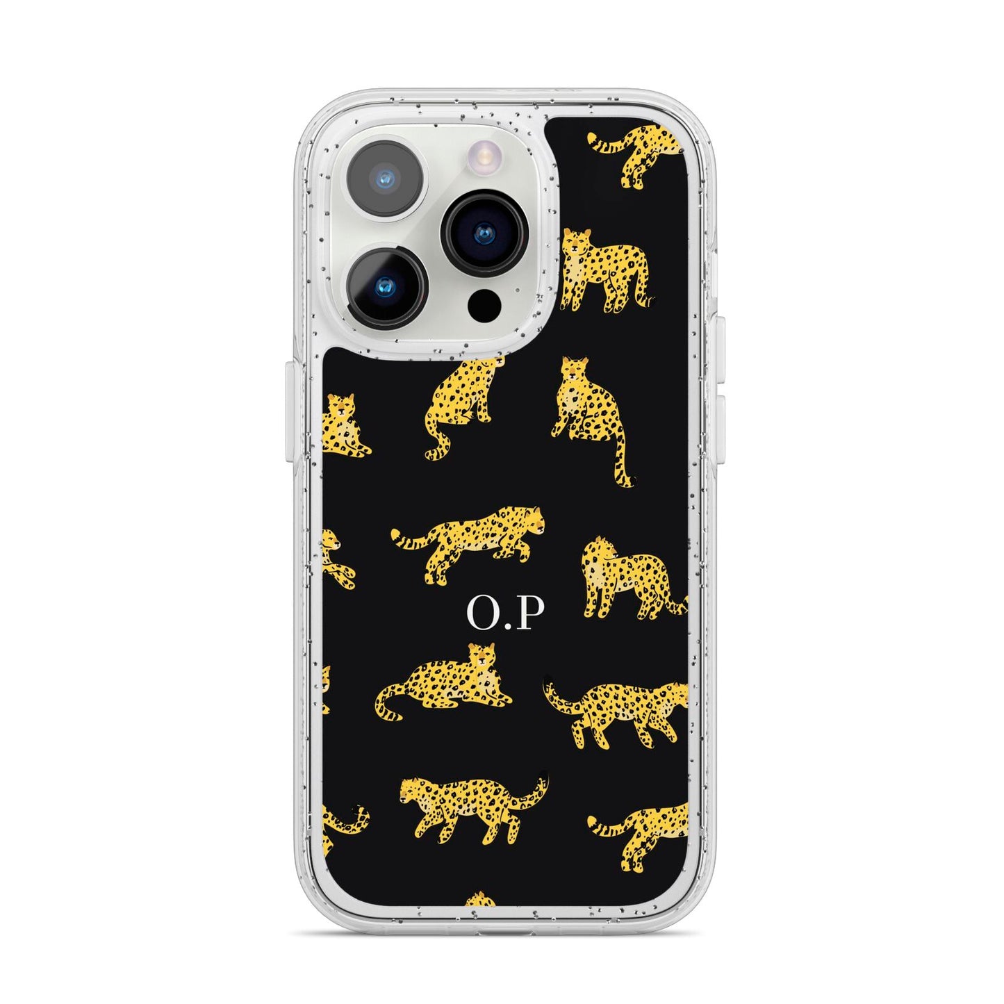 Prowling Leopard iPhone 14 Pro Glitter Tough Case Silver
