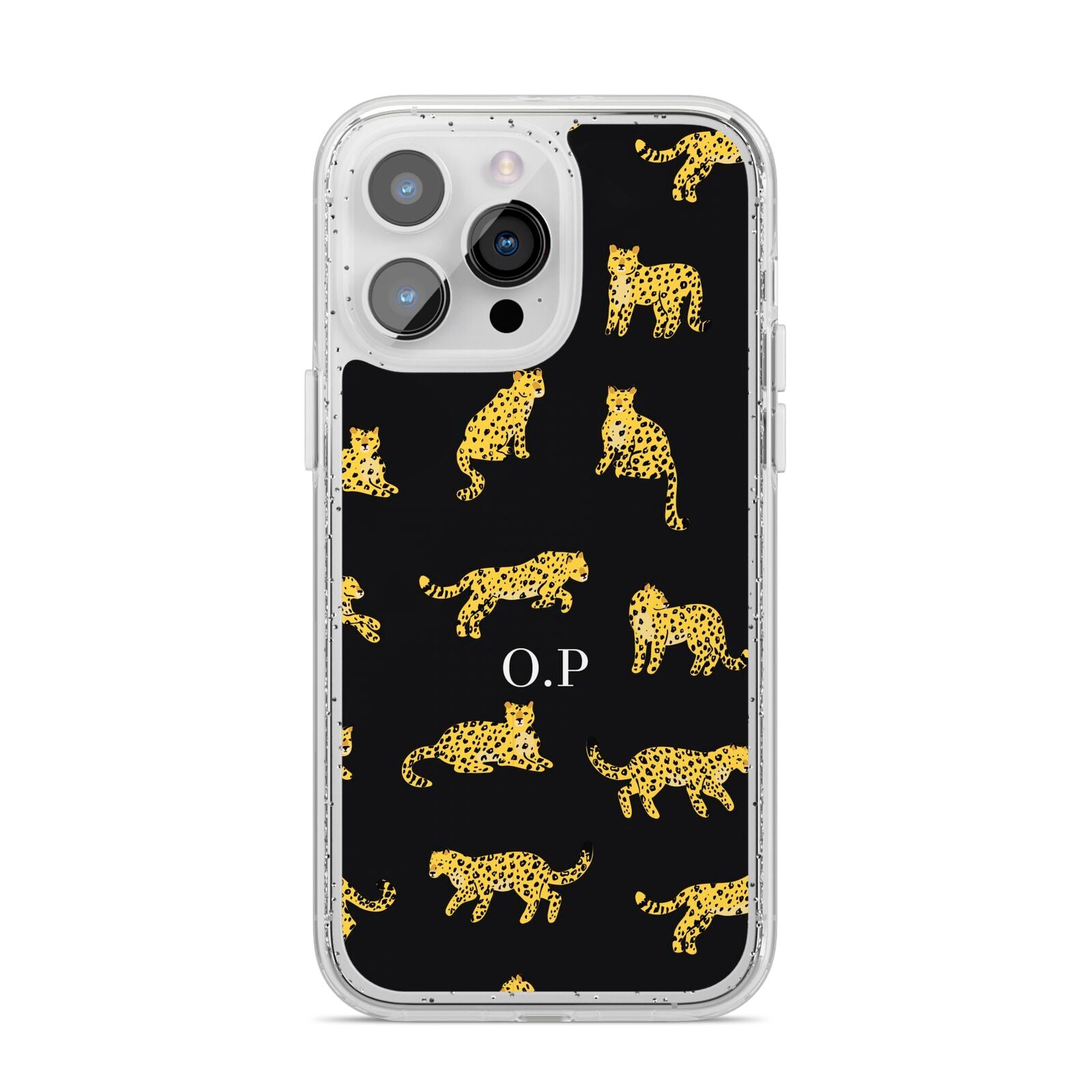 Prowling Leopard iPhone 14 Pro Max Glitter Tough Case Silver