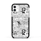 Psychedelic Cartoon Apple iPhone 11 in White with Black Impact Case