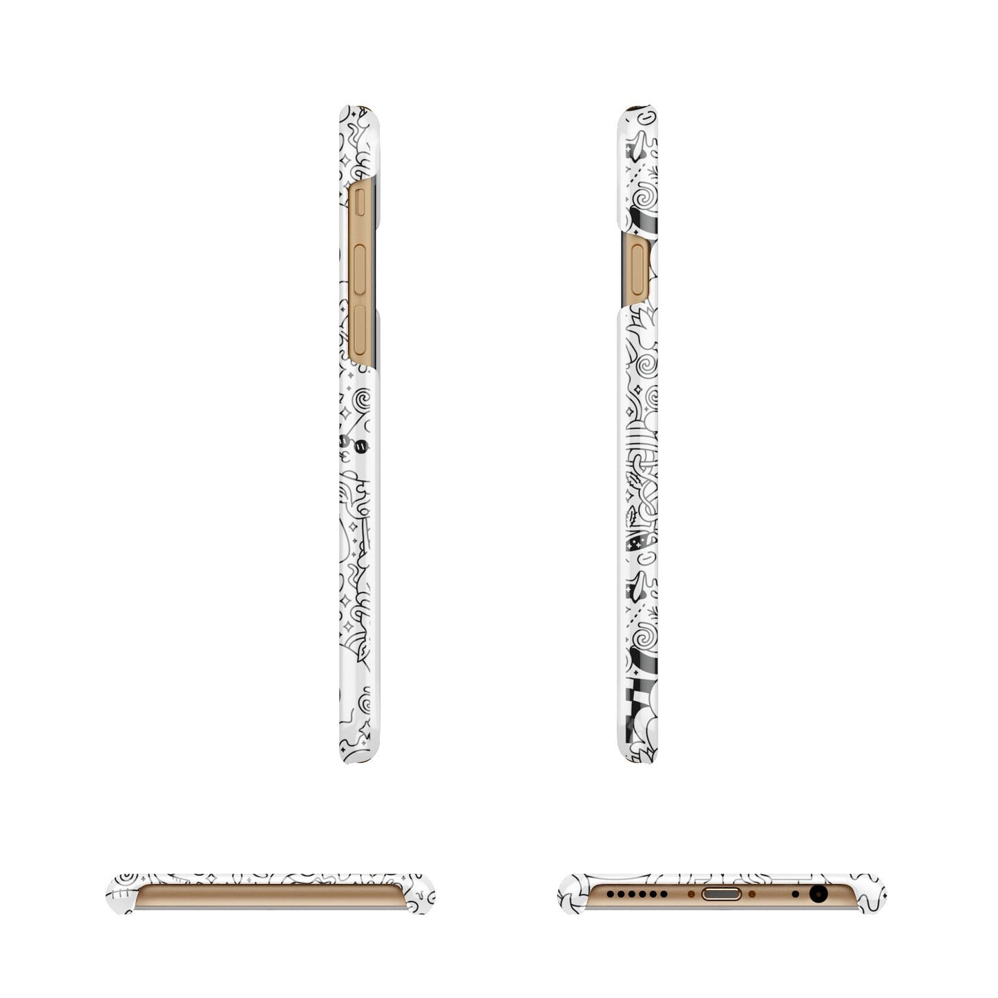 Psychedelic Cartoon Apple iPhone 6 3D Wrap Snap Case Angled Images