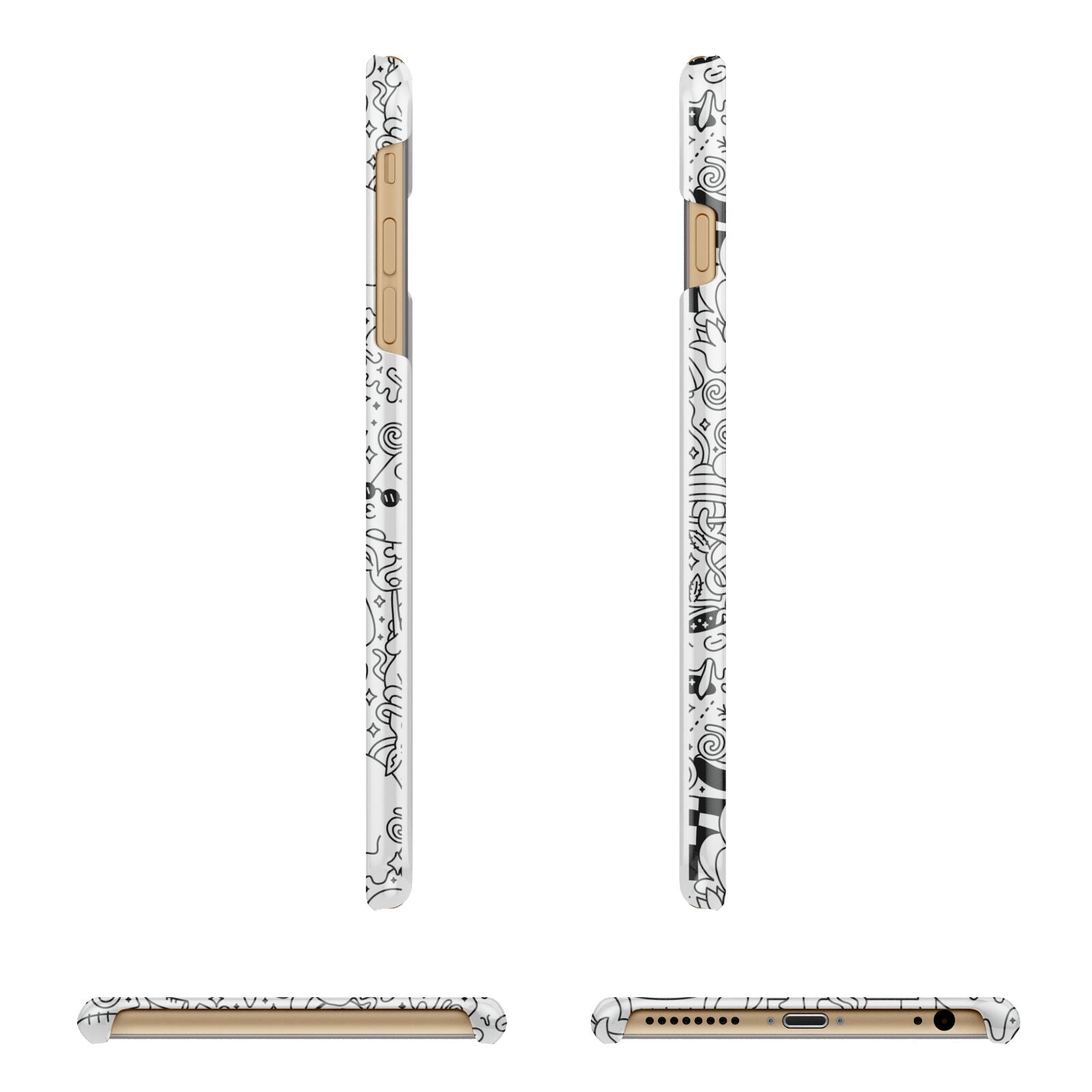 Psychedelic Cartoon Apple iPhone 6 Plus 3D Wrap Snap Case Angled Images