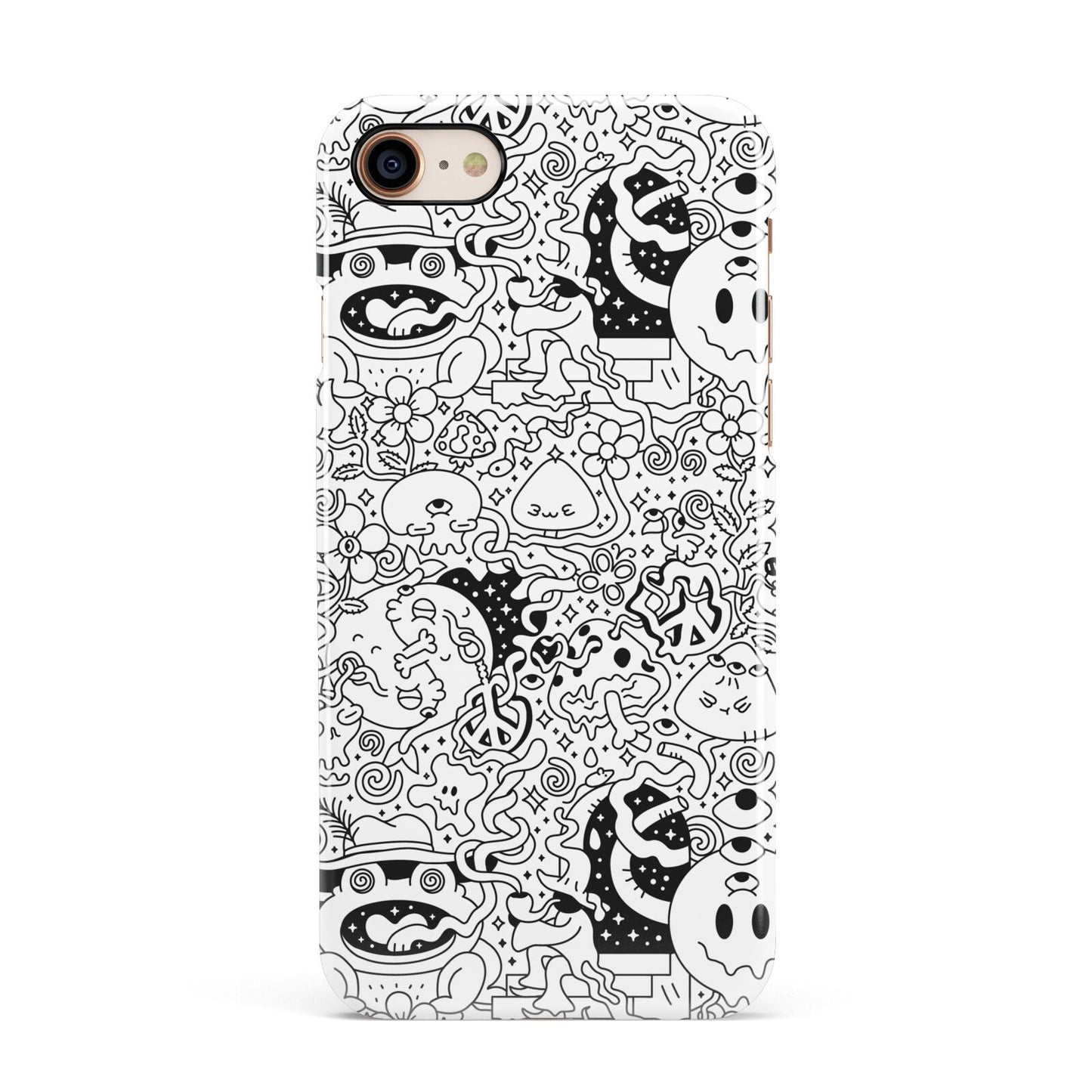 Psychedelic Cartoon Apple iPhone 7 8 3D Snap Case