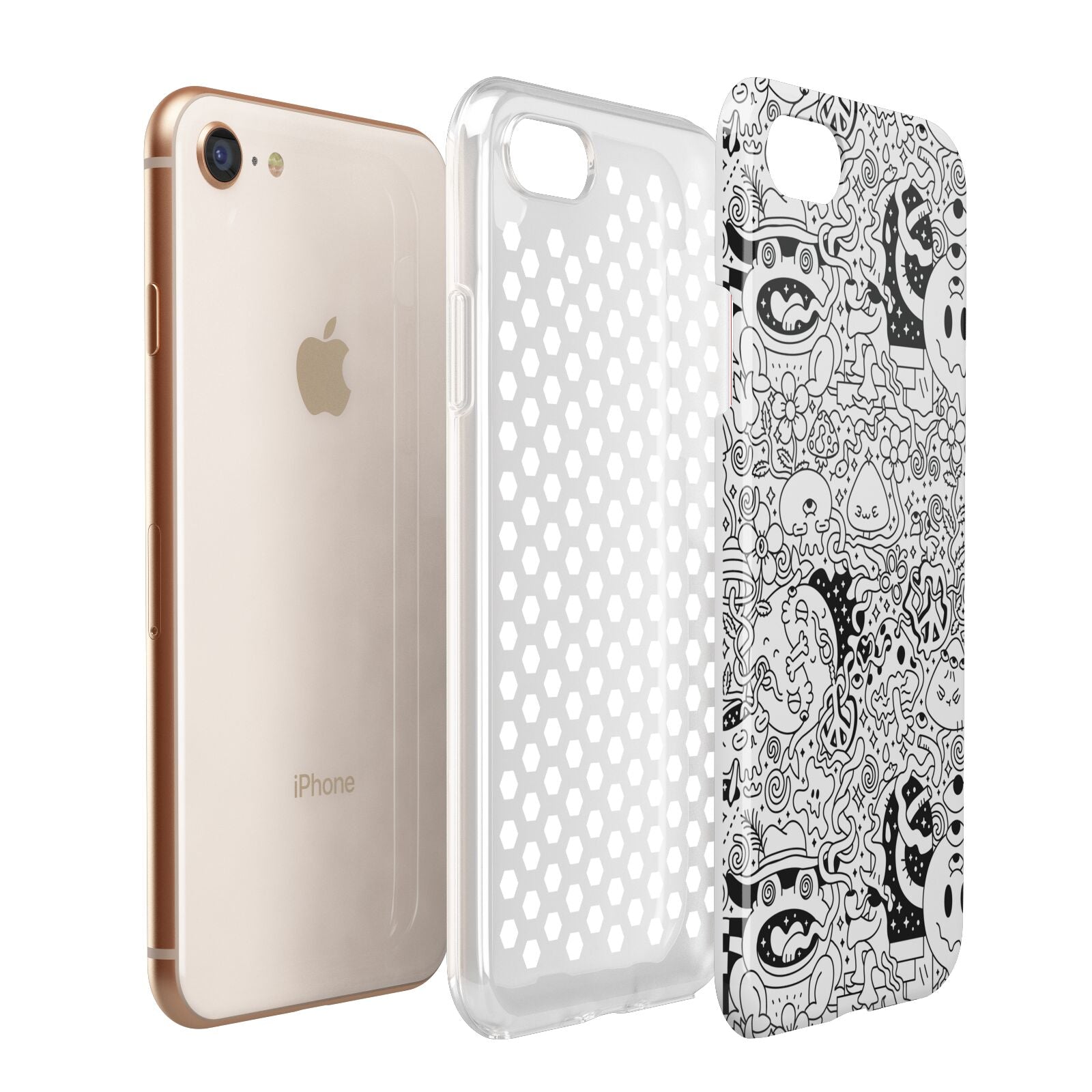 Psychedelic Cartoon Apple iPhone 7 8 3D Tough Case Expanded View