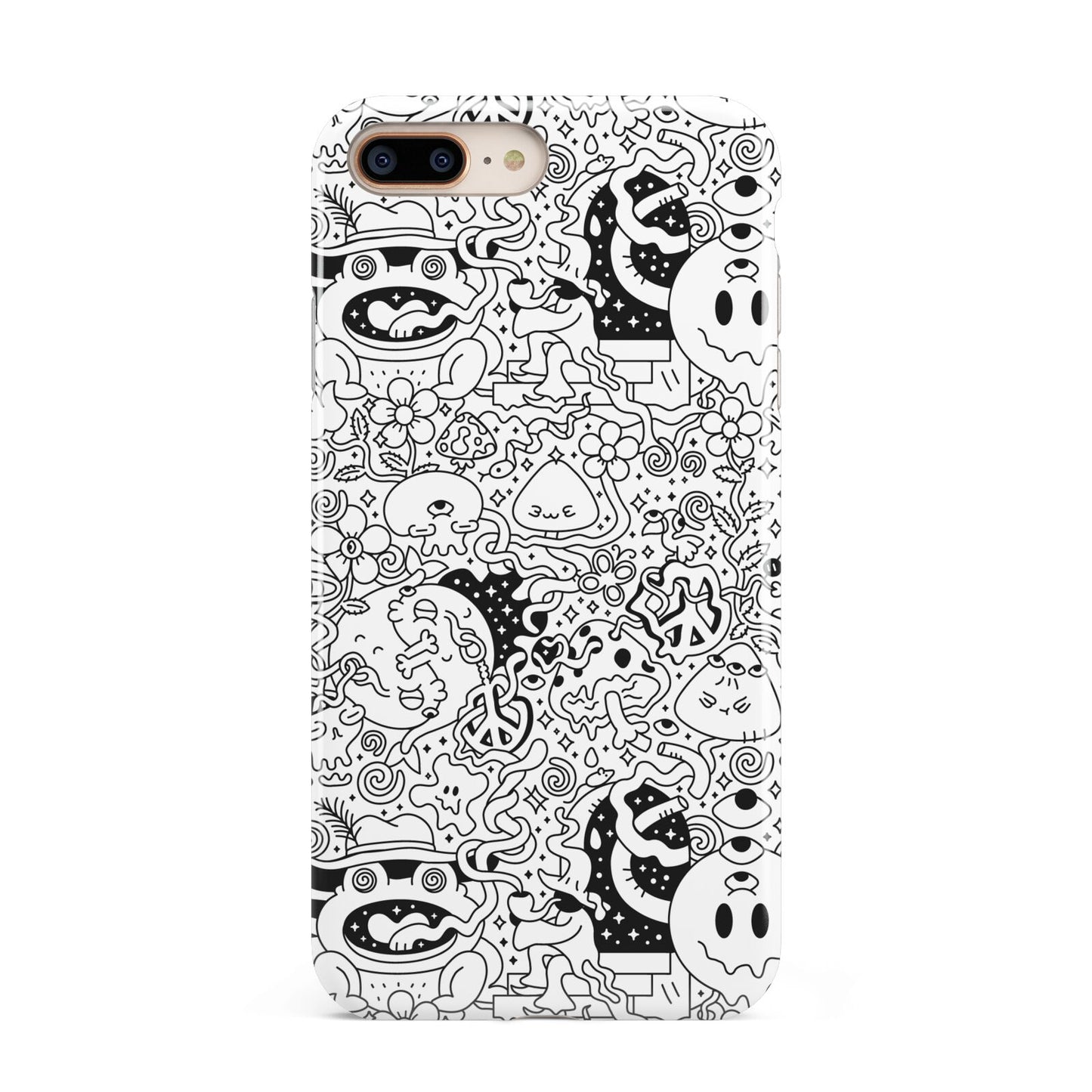 Psychedelic Cartoon Apple iPhone 7 8 Plus 3D Tough Case