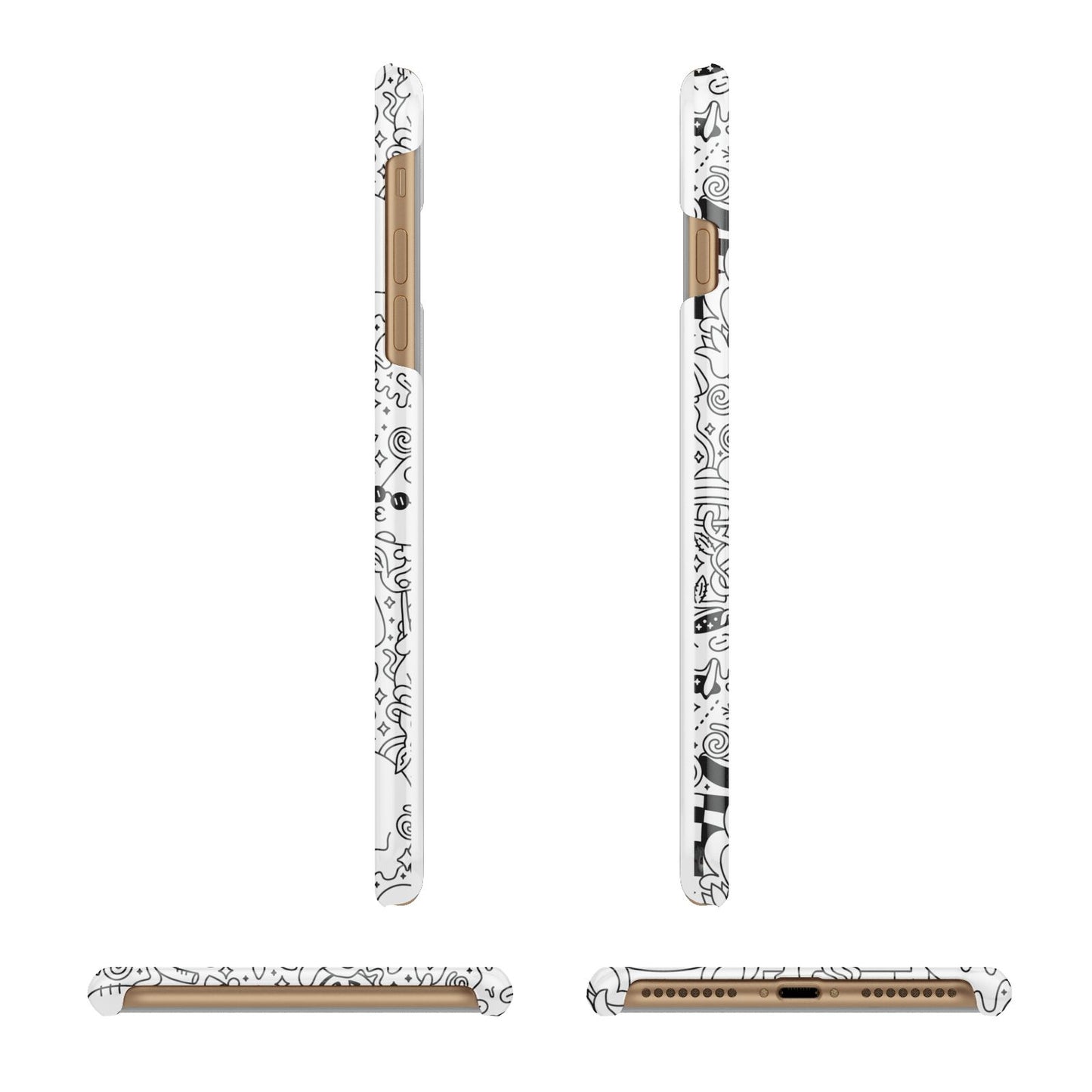 Psychedelic Cartoon Apple iPhone 7 Plus 3D Wrap Snap Case Angled Images