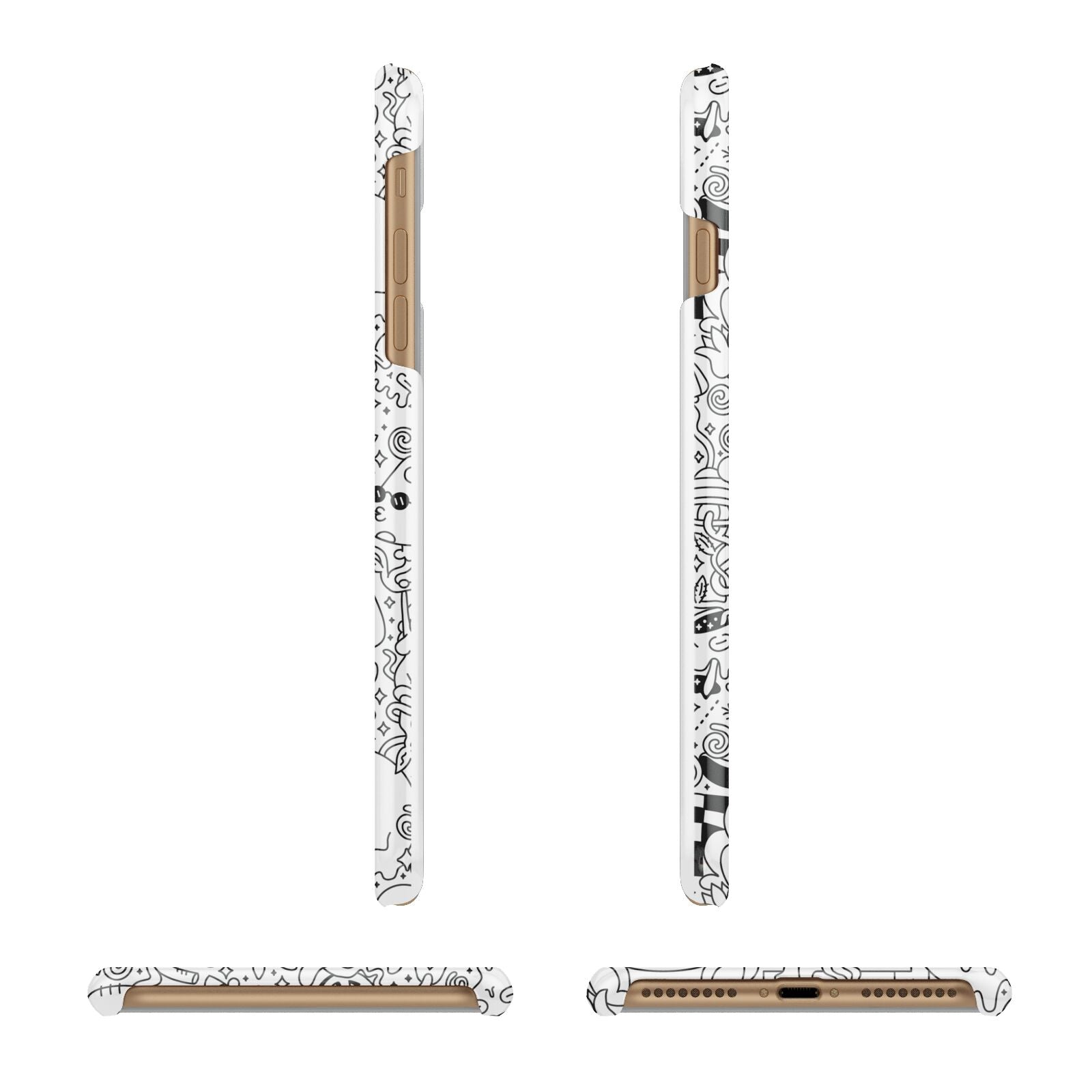 Psychedelic Cartoon Apple iPhone 7 Plus 3D Wrap Snap Case Angled Images