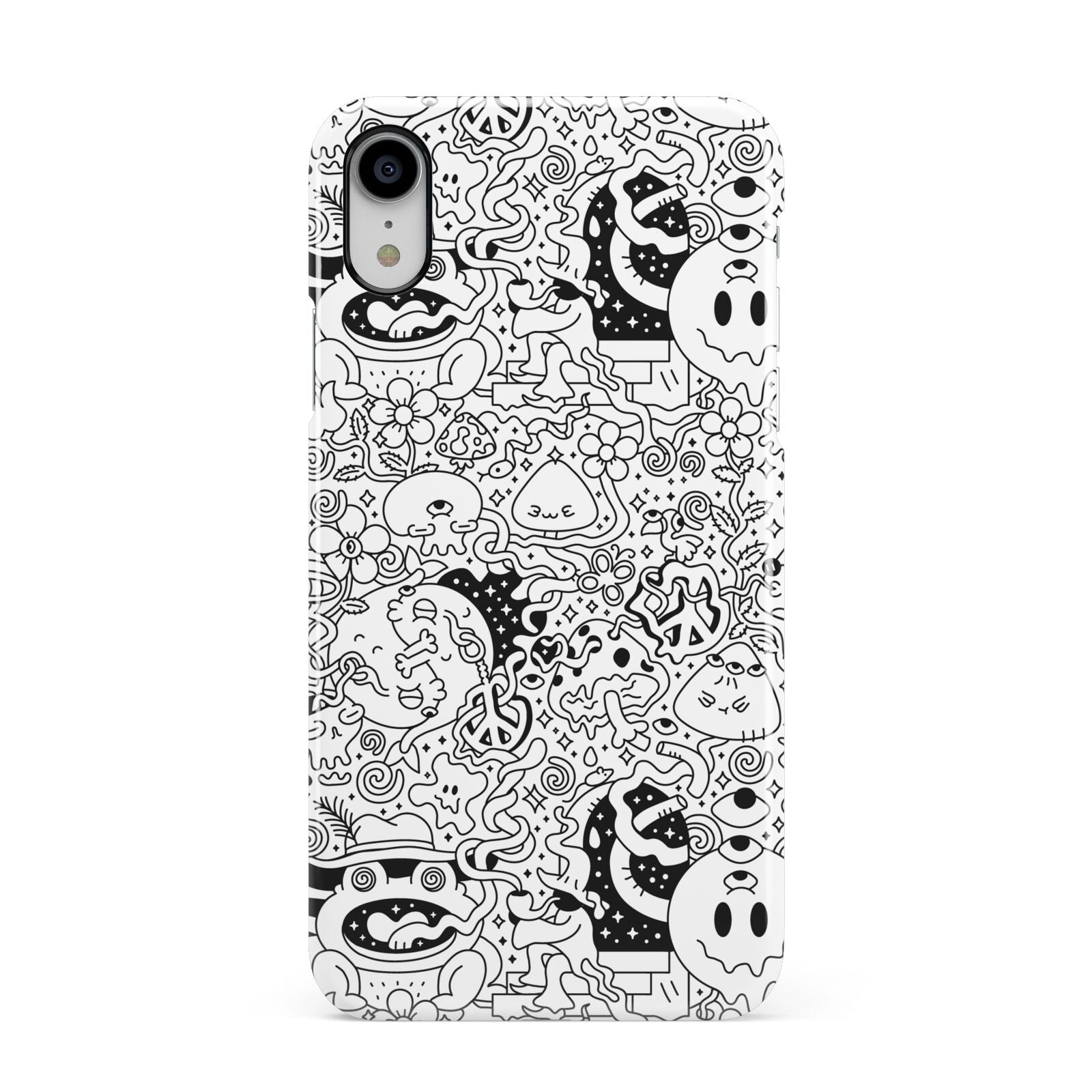 Psychedelic Cartoon Apple iPhone XR White 3D Snap Case