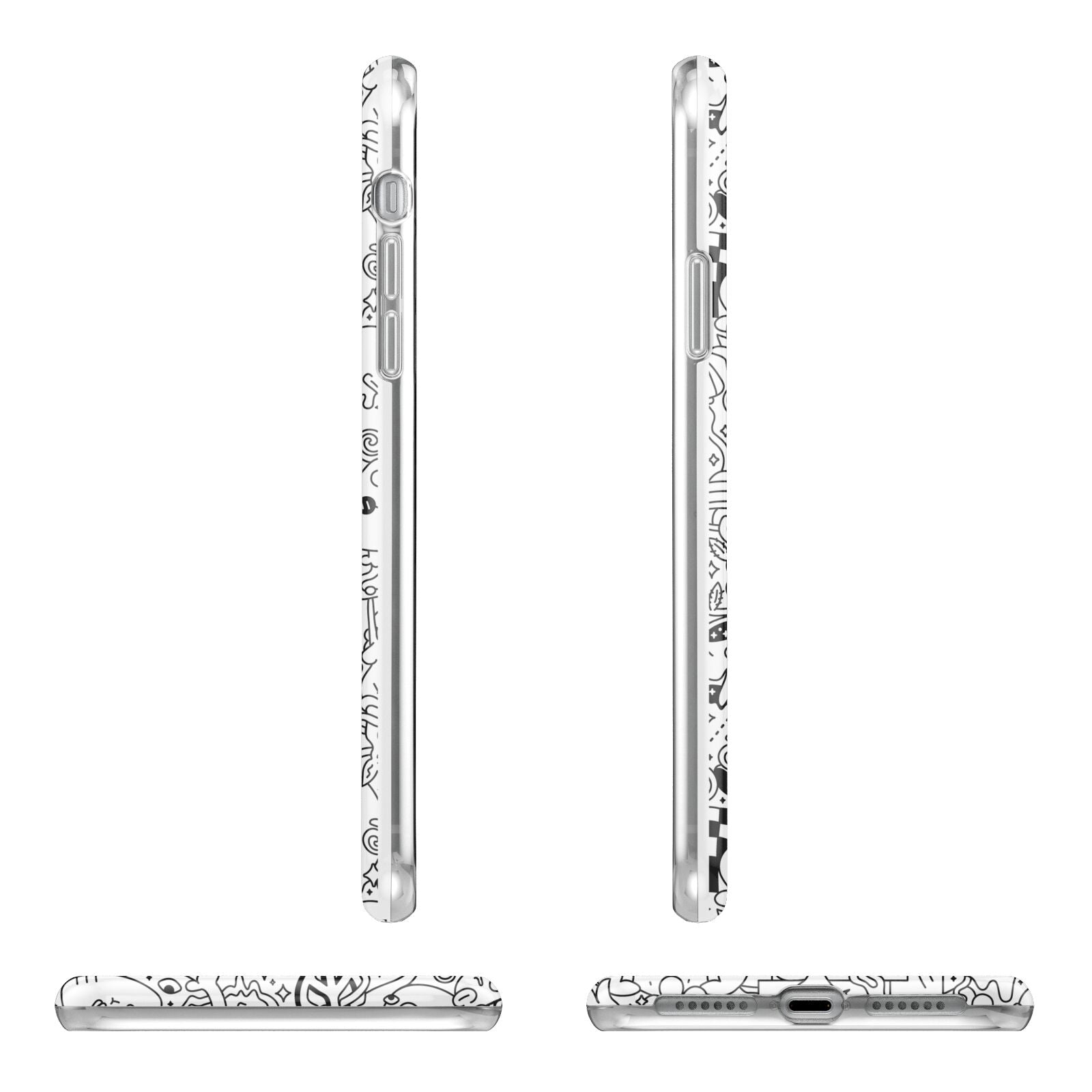 Psychedelic Cartoon Apple iPhone XR in White with 3D Wrap Tough Case Alternative Image Angles