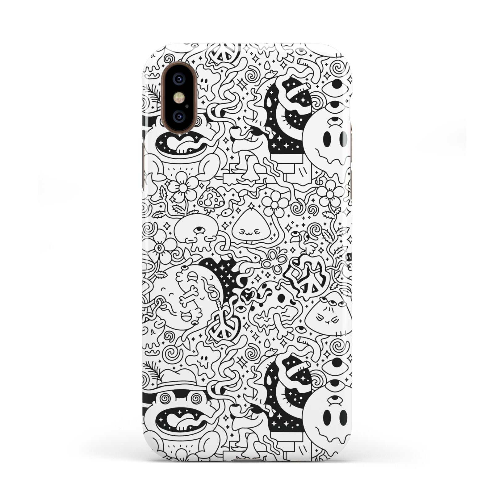 Psychedelic Cartoon Apple iPhone XS 3D Tough