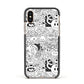 Psychedelic Cartoon Apple iPhone Xs Impact Case Black Edge on Gold Phone