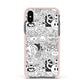 Psychedelic Cartoon Apple iPhone Xs Impact Case Pink Edge on Black Phone