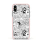 Psychedelic Cartoon Apple iPhone Xs Impact Case Pink Edge on Silver Phone