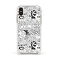 Psychedelic Cartoon Apple iPhone Xs Impact Case White Edge on Gold Phone