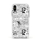 Psychedelic Cartoon Apple iPhone Xs Impact Case White Edge on Silver Phone