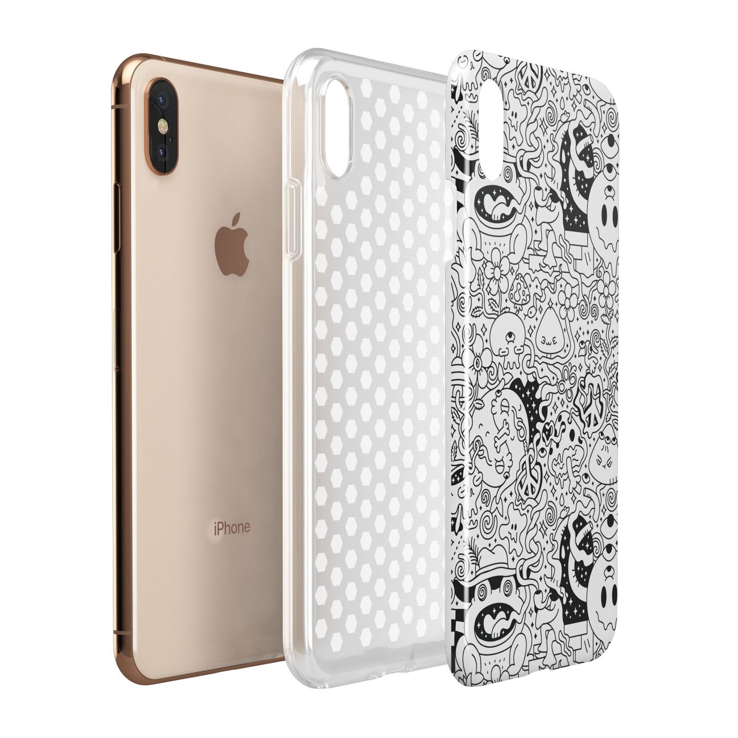 Psychedelic Cartoon Apple iPhone Xs Max 3D Tough Case Expanded View