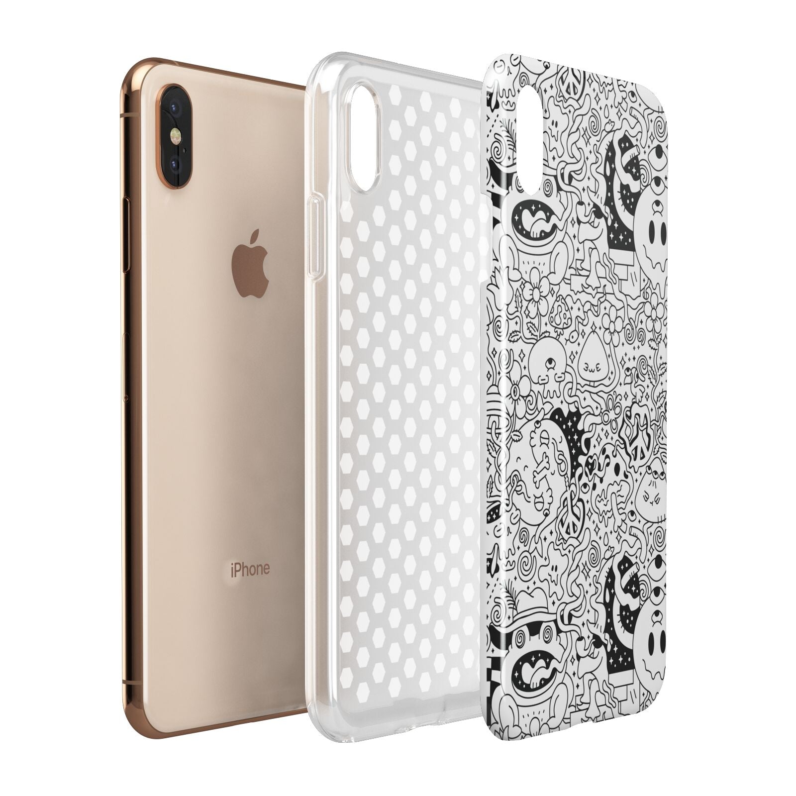 Psychedelic Cartoon Apple iPhone Xs Max 3D Tough Case Expanded View