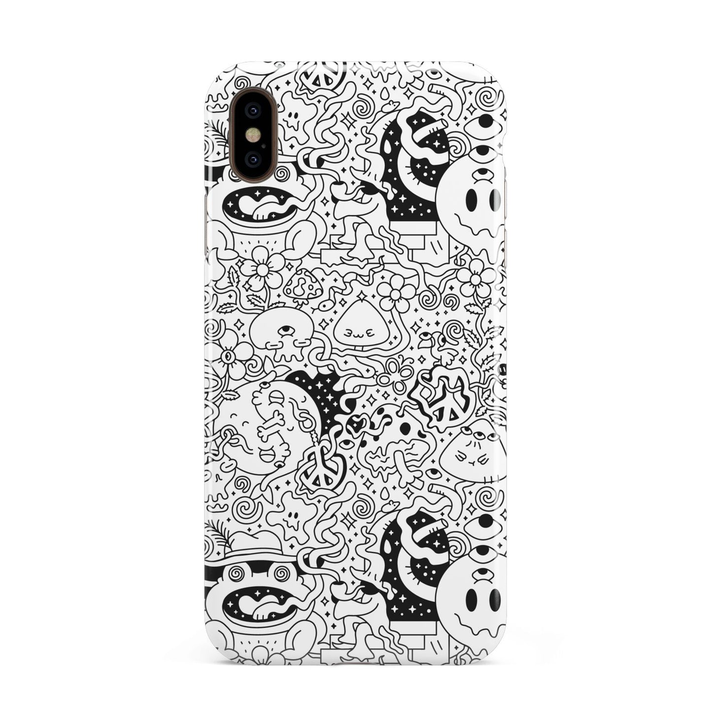 Psychedelic Cartoon Apple iPhone Xs Max 3D Tough Case