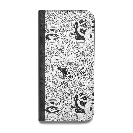 Psychedelic Cartoon Vegan Leather Flip iPhone Case