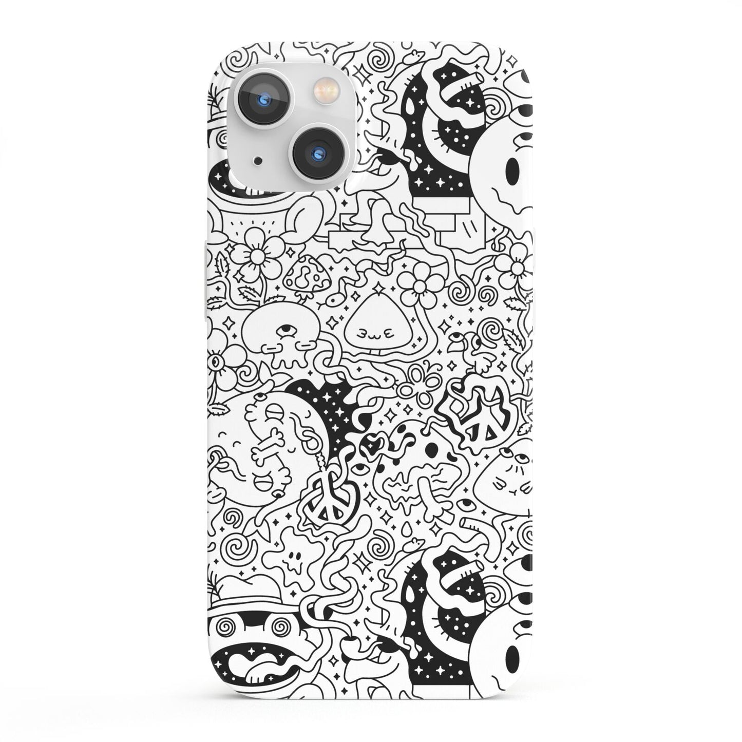 Psychedelic Cartoon iPhone 13 Full Wrap 3D Snap Case