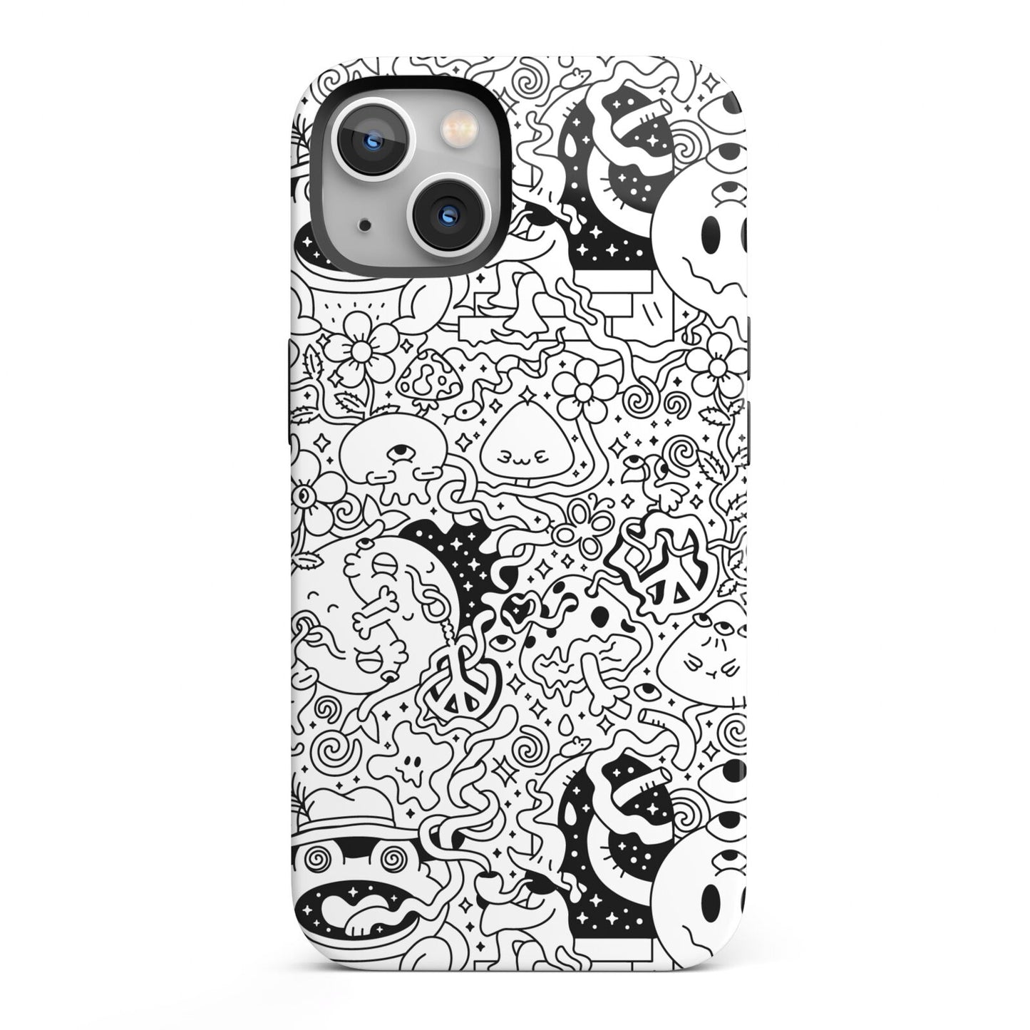 Psychedelic Cartoon iPhone 13 Full Wrap 3D Tough Case