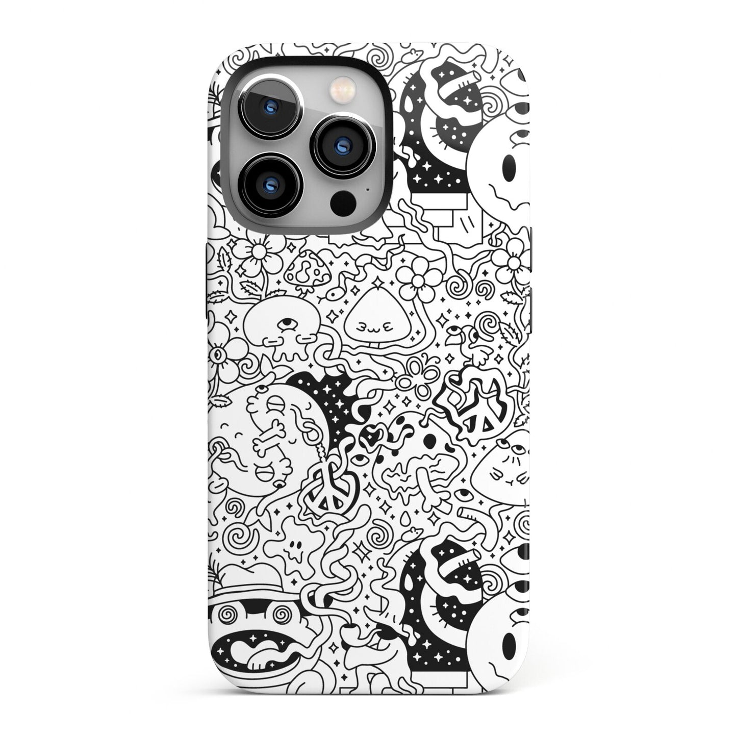 Psychedelic Cartoon iPhone 13 Pro Full Wrap 3D Tough Case