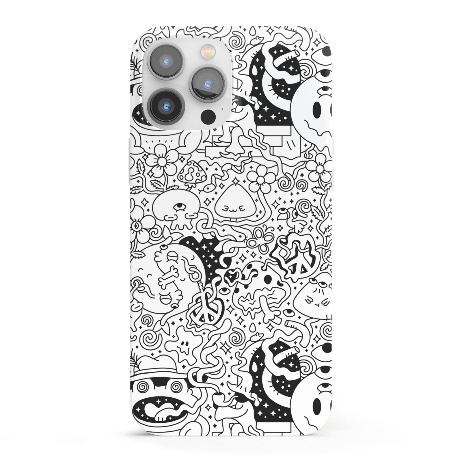 Psychedelic Cartoon iPhone 13 Pro Max Full Wrap 3D Snap Case