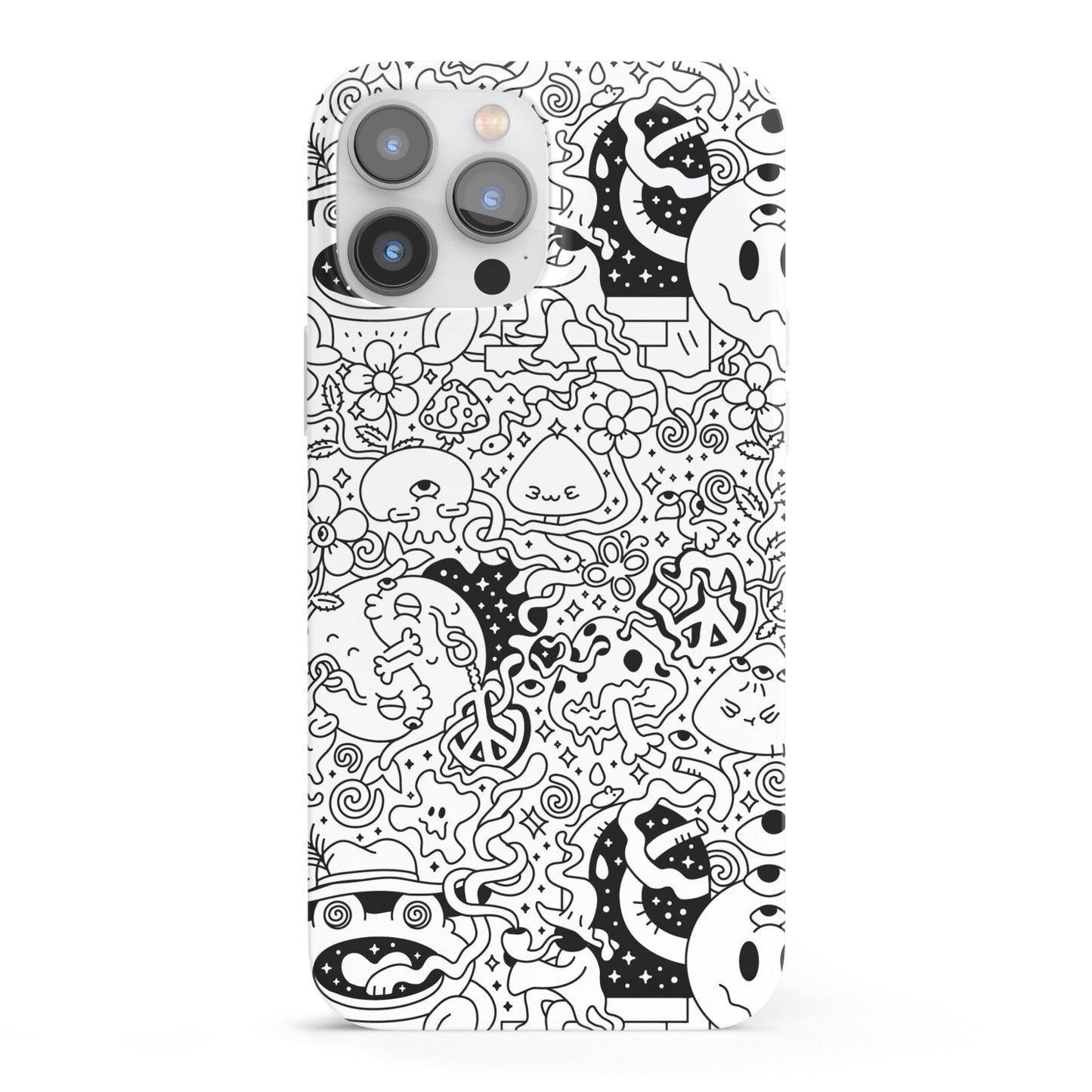Psychedelic Cartoon iPhone 13 Pro Max Full Wrap 3D Snap Case