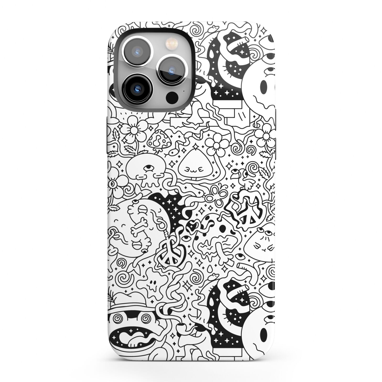 Psychedelic Cartoon iPhone 13 Pro Max Full Wrap 3D Tough Case