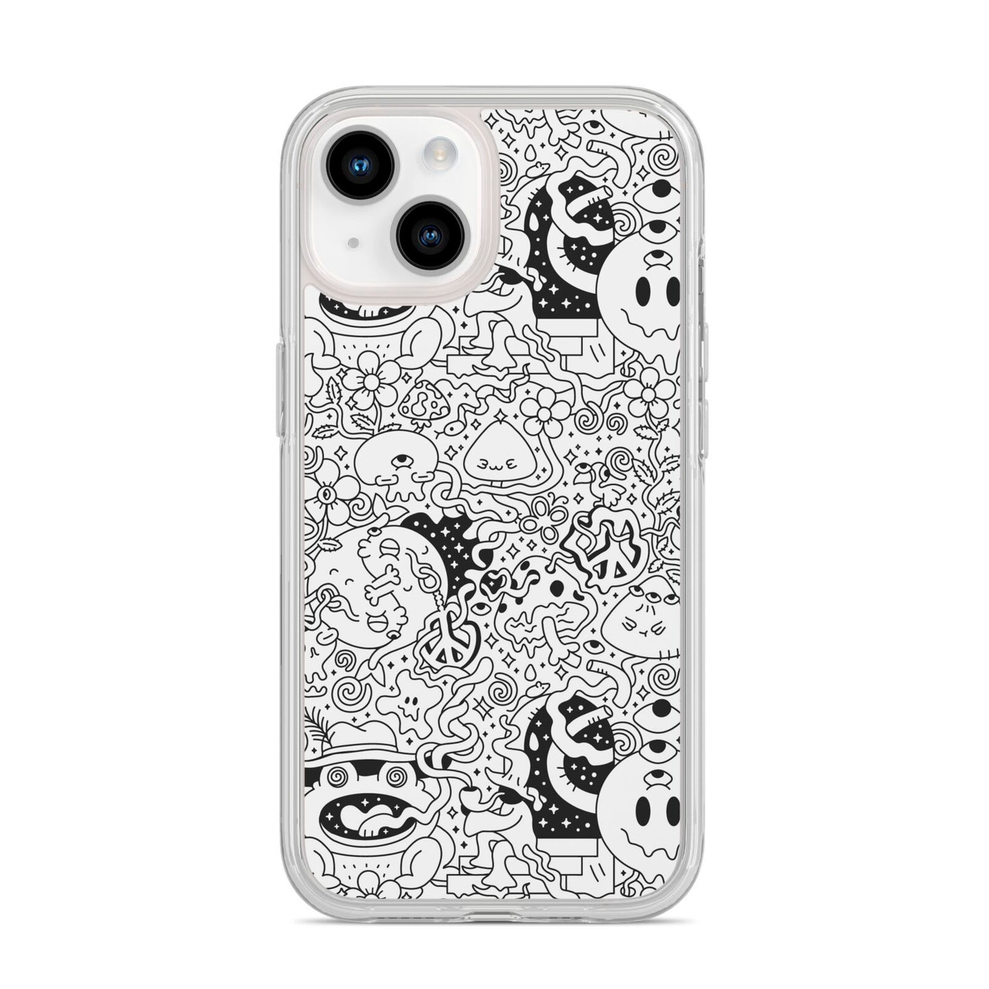 Psychedelic Cartoon iPhone 14 Clear Tough Case Starlight