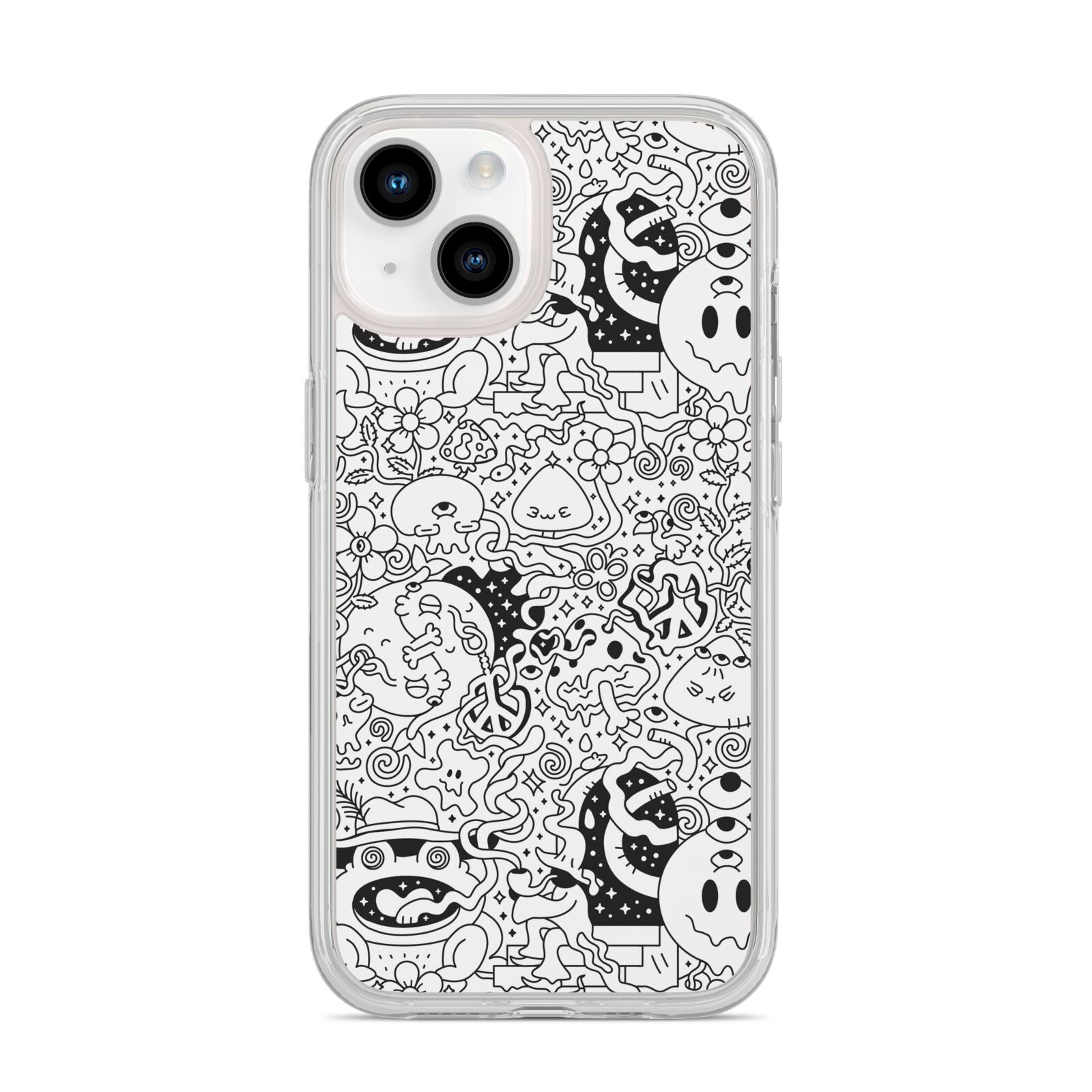Psychedelic Cartoon iPhone 14 Clear Tough Case Starlight