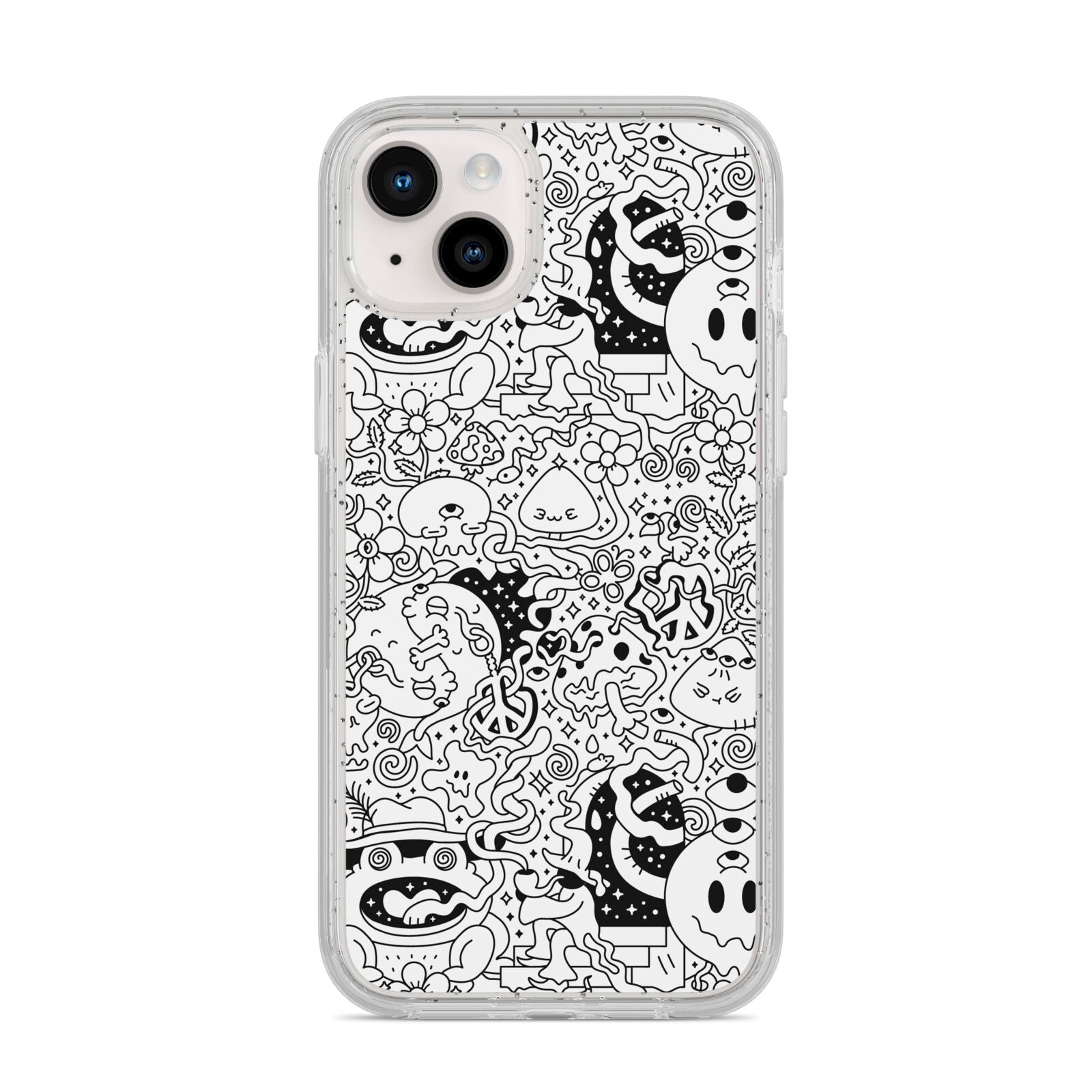 Psychedelic Cartoon iPhone 14 Plus Glitter Tough Case Starlight