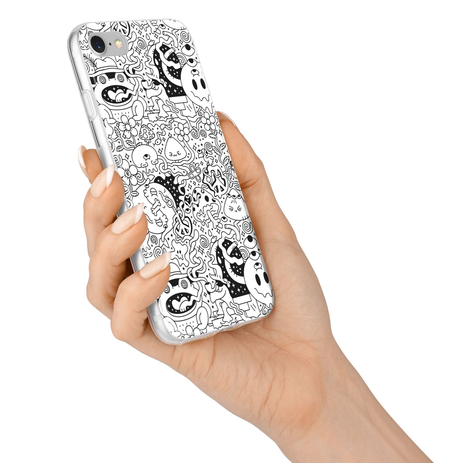 Psychedelic Cartoon iPhone 7 Bumper Case on Silver iPhone Alternative Image