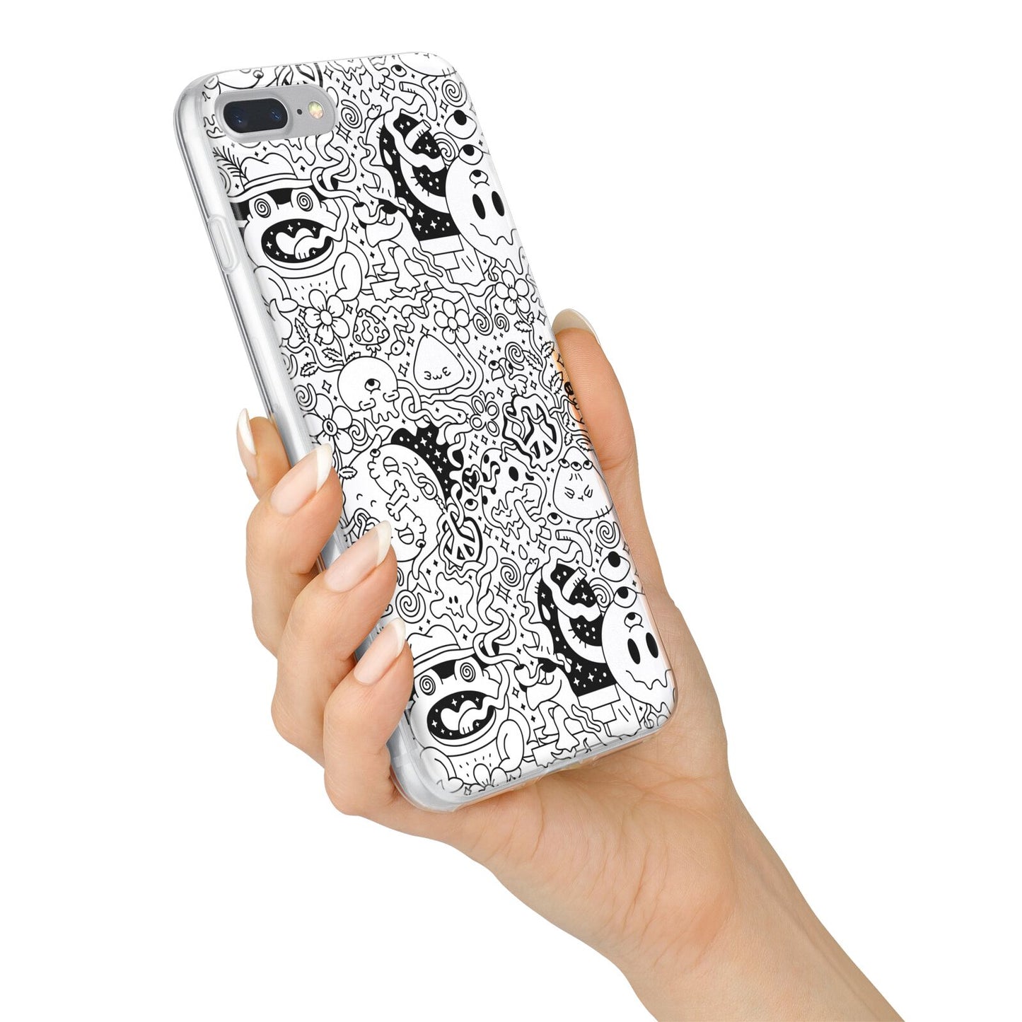 Psychedelic Cartoon iPhone 7 Plus Bumper Case on Silver iPhone Alternative Image