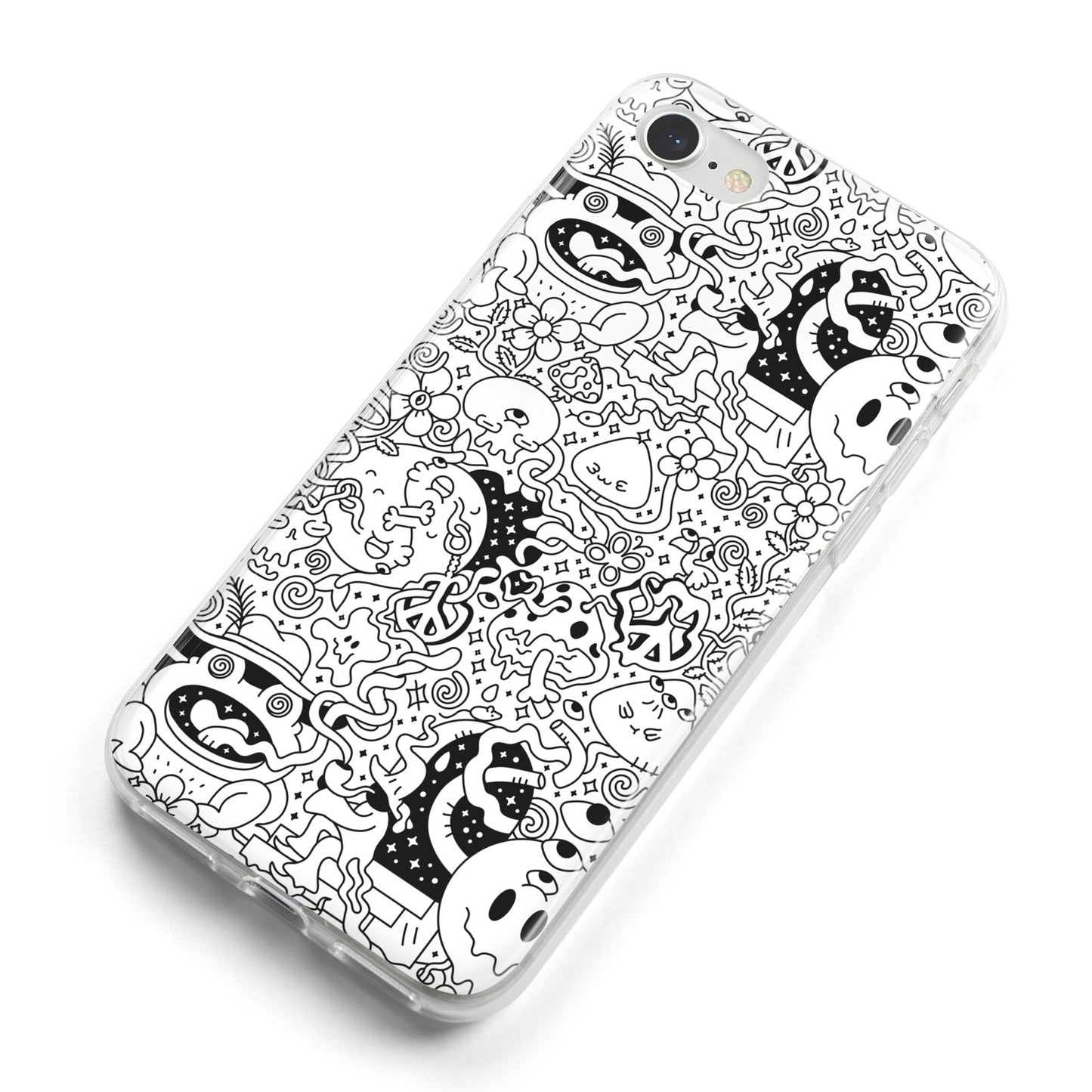Psychedelic Cartoon iPhone 8 Bumper Case on Silver iPhone Alternative Image