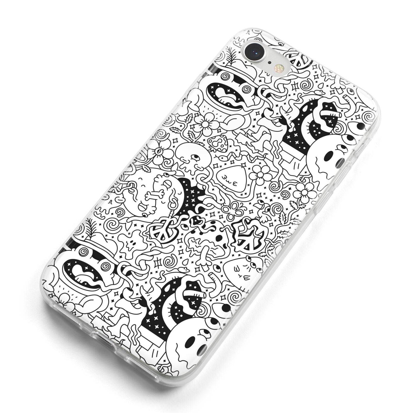 Psychedelic Cartoon iPhone 8 Bumper Case on Silver iPhone Alternative Image