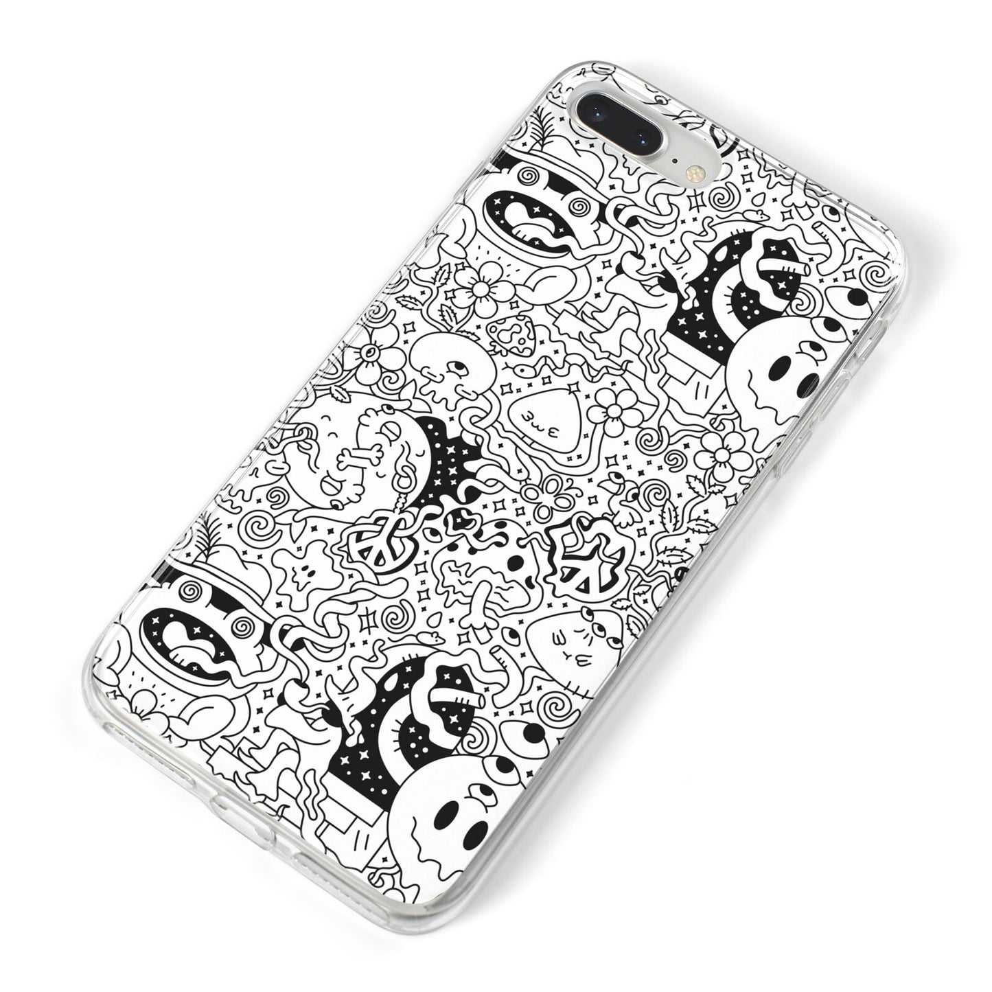 Psychedelic Cartoon iPhone 8 Plus Bumper Case on Silver iPhone Alternative Image