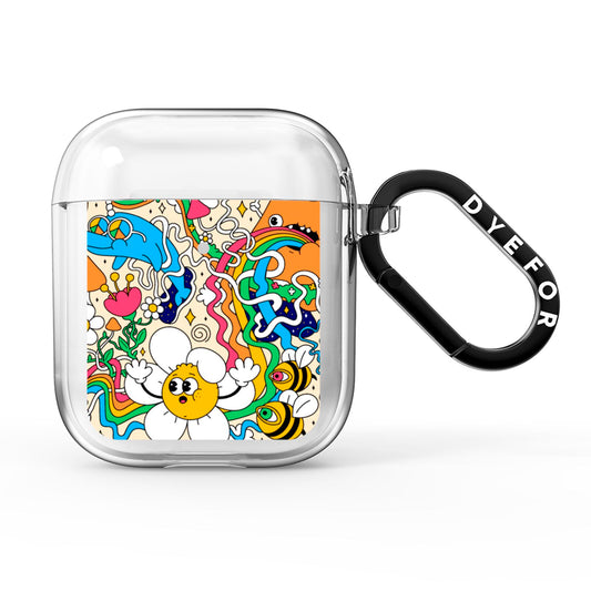 Psychedelic Trippy AirPods Clear Case