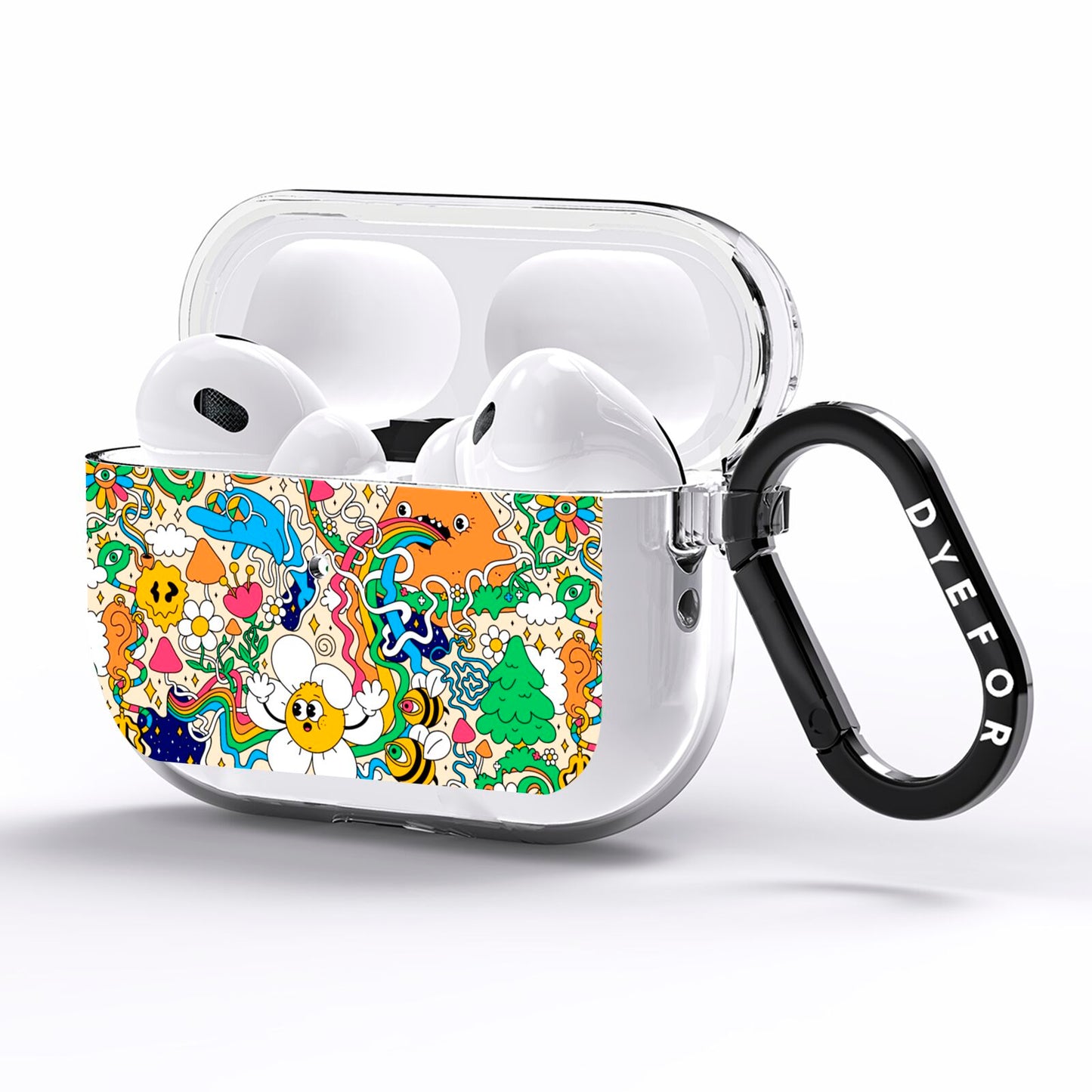Psychedelic Trippy AirPods Pro Clear Case Side Image