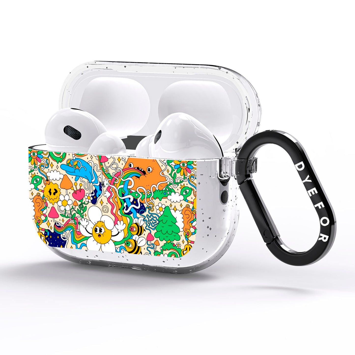 Psychedelic Trippy AirPods Pro Glitter Case Side Image