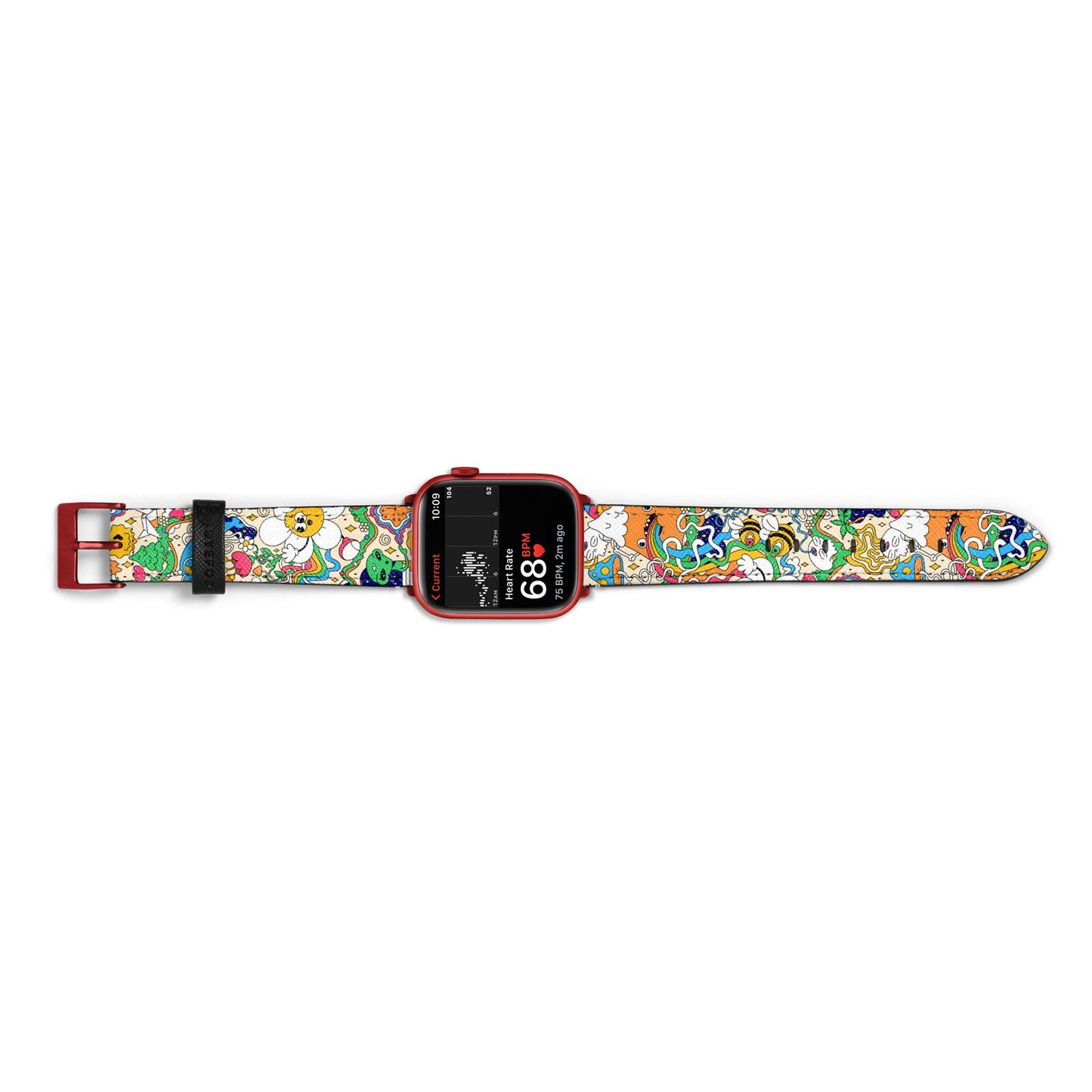 Psychedelic Trippy Apple Watch Strap Size 38mm Landscape Image Red Hardware
