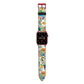 Psychedelic Trippy Apple Watch Strap with Red Hardware