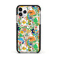 Psychedelic Trippy Apple iPhone 11 Pro in Silver with Black Impact Case