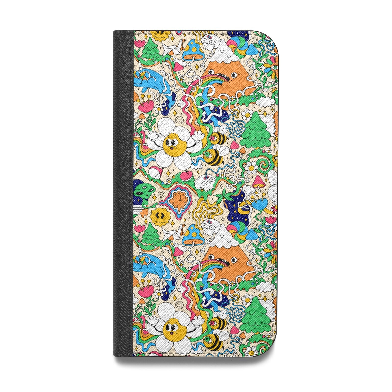 Psychedelic Trippy Vegan Leather Flip Samsung Case