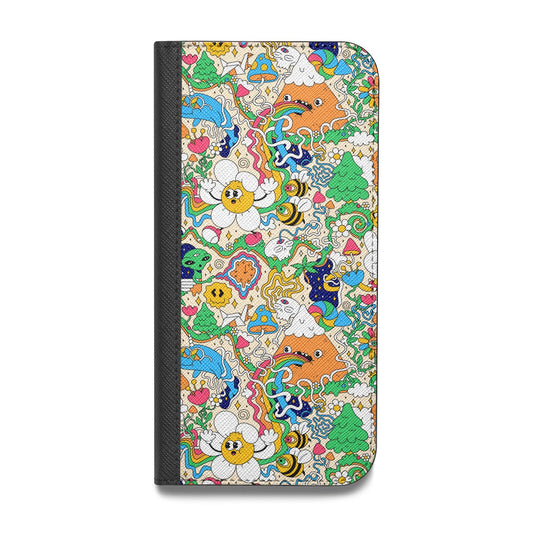Psychedelic Trippy Vegan Leather Flip iPhone Case
