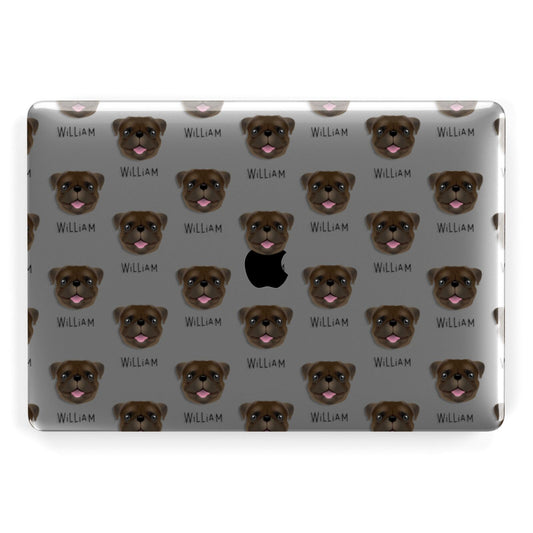 Pug Icon with Name Apple MacBook Case