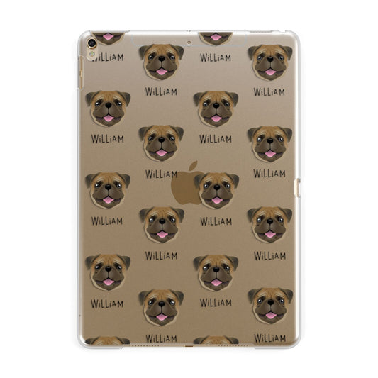Pug Icon with Name Apple iPad Gold Case