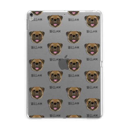 Pug Icon with Name Apple iPad Silver Case