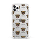 Pug Icon with Name Apple iPhone 11 Pro Max in Silver with White Impact Case