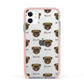 Pug Icon with Name Apple iPhone 11 in White with Pink Impact Case
